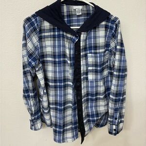 Rue21 Blue and White Plaid Button Down